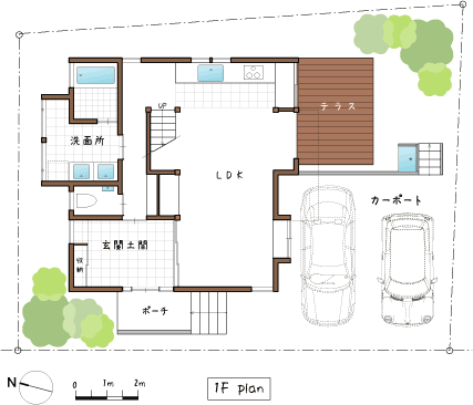 鎌倉S邸の１階プラン
